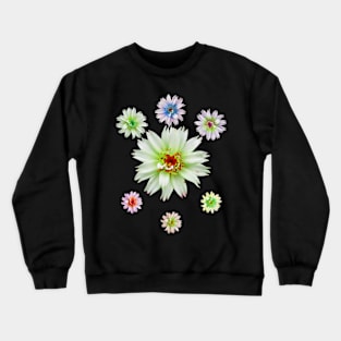 magical colorful flowers, blossom, flower, nature Crewneck Sweatshirt